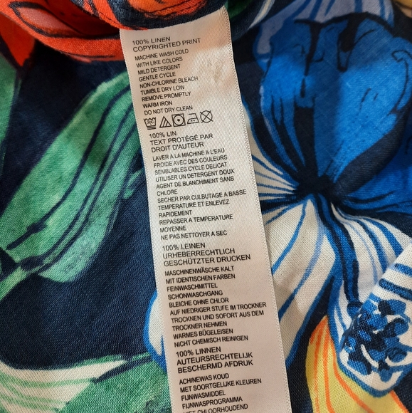 Tommy Bahama Linen Floral Hawaiian Shirt WOMEN MEDIUM - Picture 6 of 11